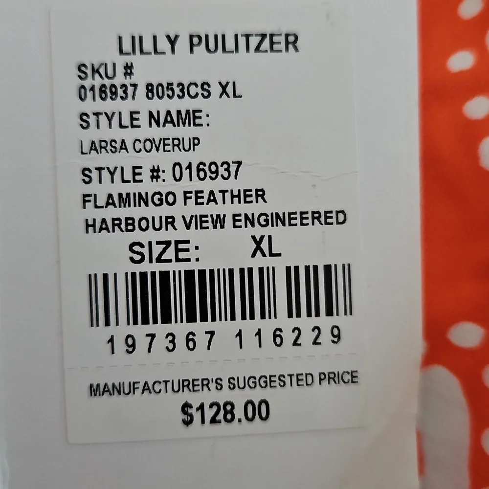 Lilly Pulitzer Larsa Coverup Dress Flamingo Feather NEW